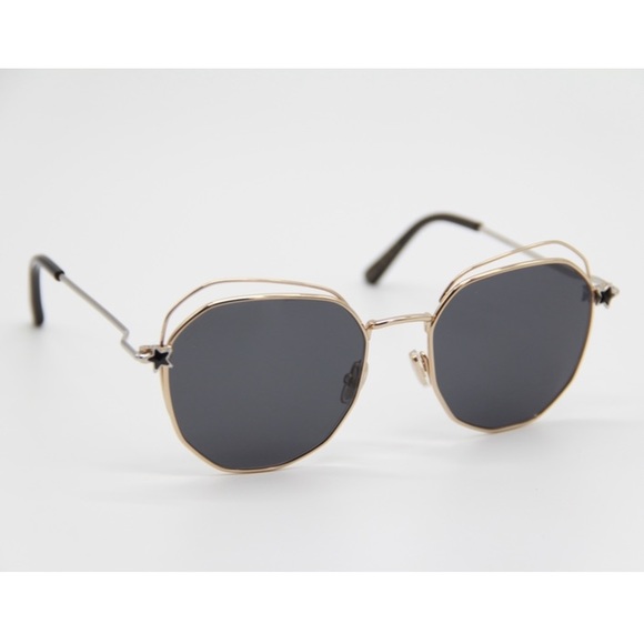 NEW JIMMY CHOO SUNGLASSES JIMMY CHOO FRANNY/S J5G GOLD GREY...